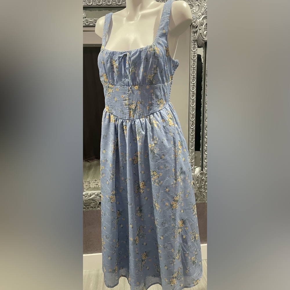 Jessica Simpson Floral Milkmaid Midi Dress - Picture 1 of 11